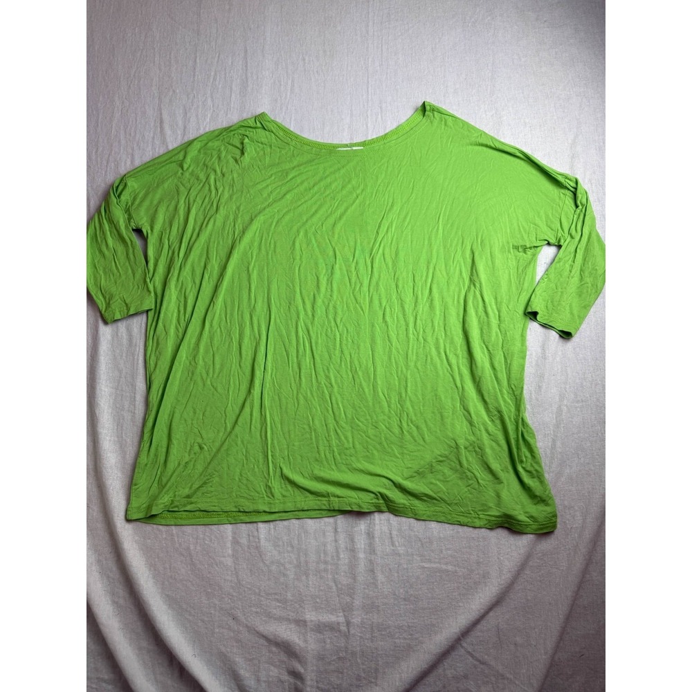 Piko Top Womens XL Green Lagenlook Dopamine Dressing‎ Minimalist Dolman Sleeve